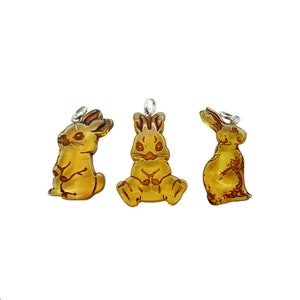 Baltic Amber Rabbit pendant | Symbol of 2023 years