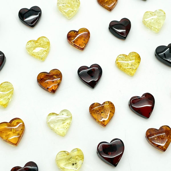 Baltic Amber Heart Beads for jewellery making