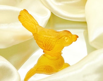 Natural Baltic Amber Hand Carved Bird, Rabbit Figurines