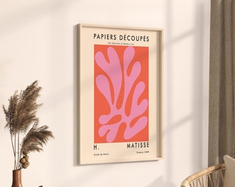 Matisse Print, Matisse Cutout, Matisse Pink Leaf, Henri Matisse Print, Matisse Museum Print, Abstract Art Print, Wall Art Decor For Home