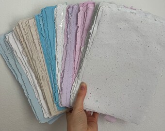 Recycled A5 Handmade Paper Sheets