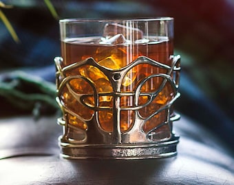 Celtic Whisky Tumbler - Unique Handmade Glass, Traditional Celtic Design - High-Quality Whisky Tumbler, Ideal Gift for Whisky Lover, Barware