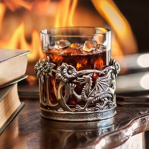 Welsh Whisky Glass - Unique Dragon Tumbler, Cymru Barware, Dragon Drinkware, Wales Themed, Celtic Whisky Gift for Whisky Lover - Handmade UK