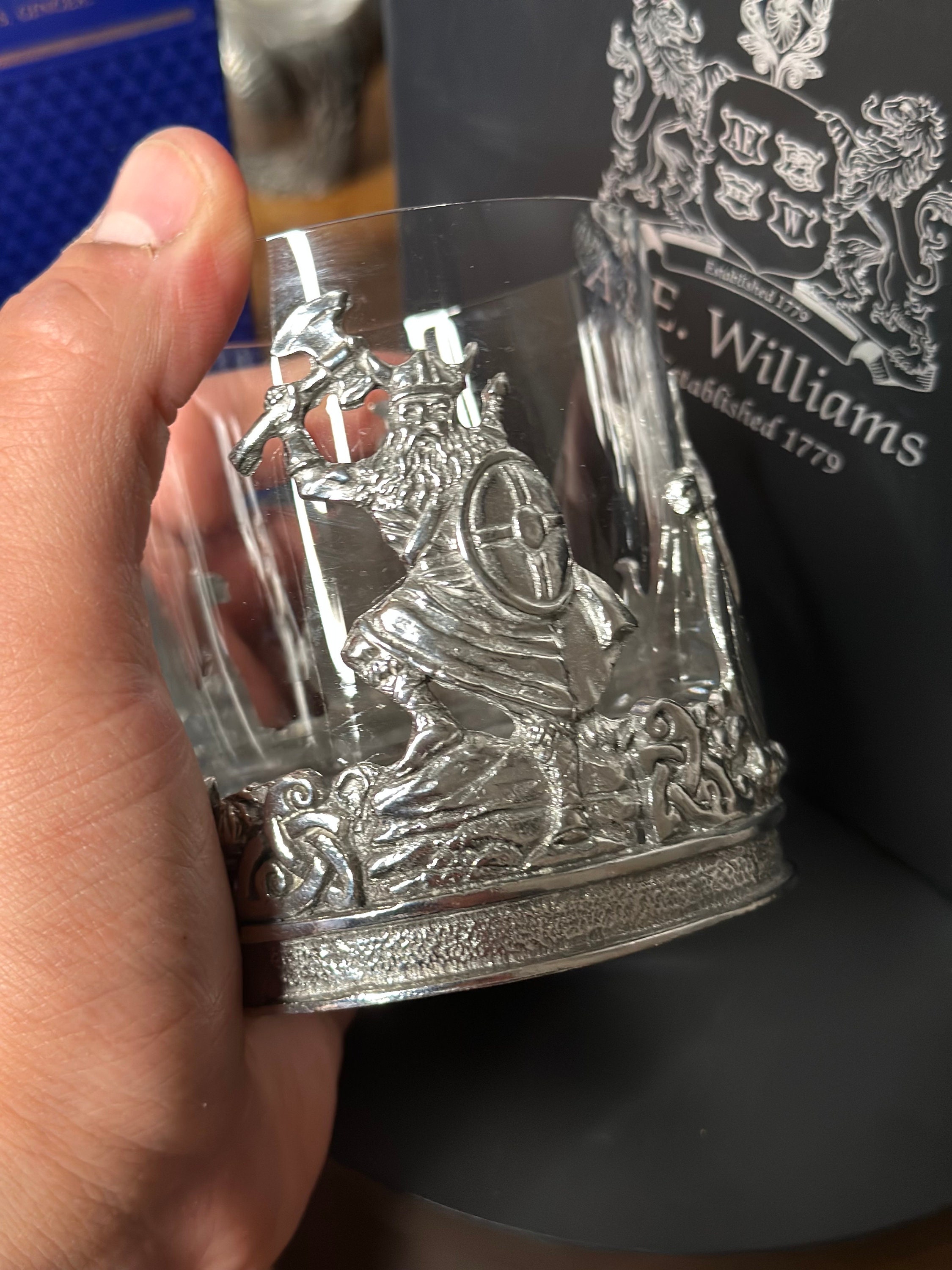 Viking Whisky Tumbler | Norse-inspired Barware | Handcrafted by A E Williams Pewter | Can be engraved with a name of your choice