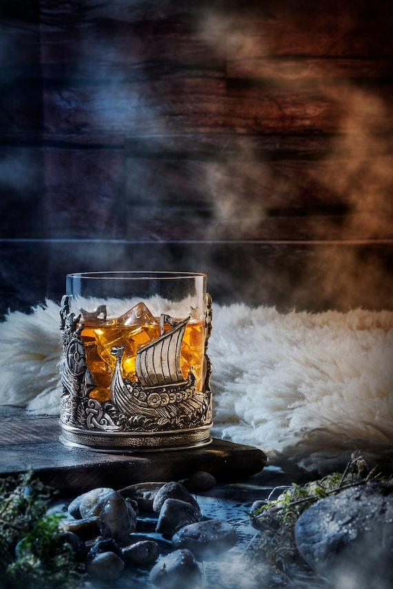 Viking Whisky Tumbler | Norse-inspired Barware | Handcrafted by A E Williams Pewter | Can be engraved with a name of your choice