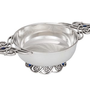 Celtic Knot Pewter Quaich Bowl - Traditional Scottish Drinking Cup, Handcrafted Gaelic Toasting Vessel, Intricate Knotwork Wedding Quaich