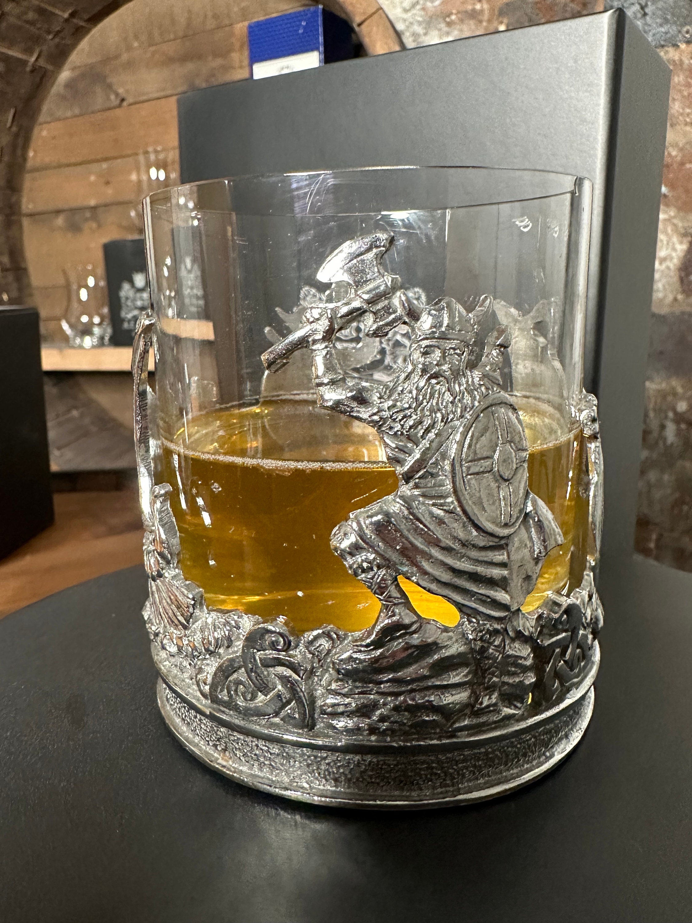 Viking Whisky Tumbler | Norse-inspired Barware | Handcrafted by A E Williams Pewter | Can be engraved with a name of your choice