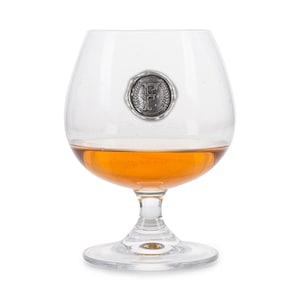 Vaso de brandy personalizado con monograma inicial de peltre: vaso de brandy grabado a medida, elegante vaso con monograma, idea de regalo única