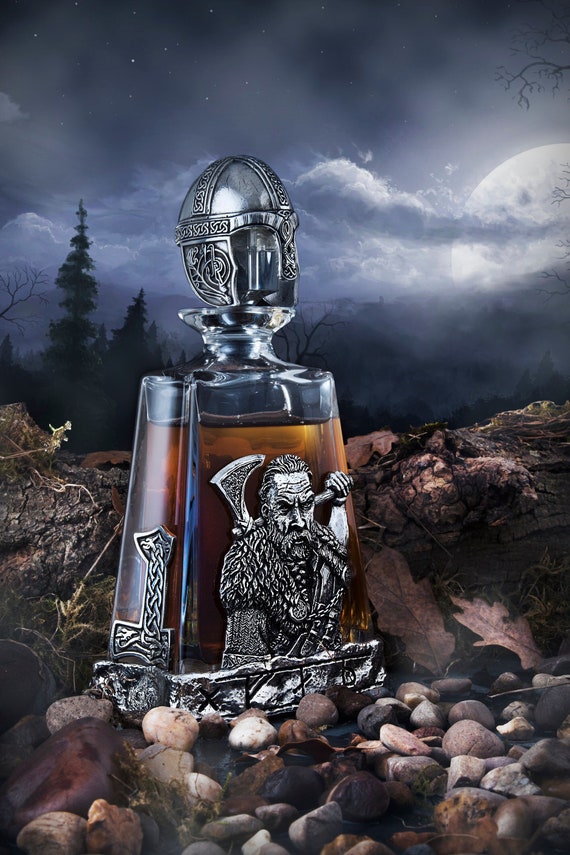 Unique Handmade Viking Whisky Decanter - Nordic Whisky Accessories