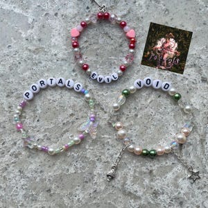 melanie martinez portals album inspired handmade fairycore coquette pearl beaded bracelets / star bracelet mushroom charm the portals tour