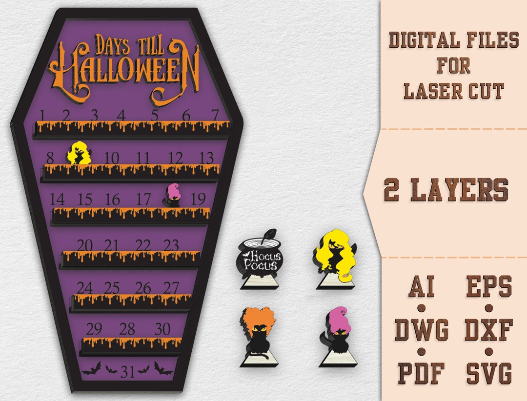 Hocus Pocus Countdown Halloween SVG Calendar Sign Svg Decor Etsy