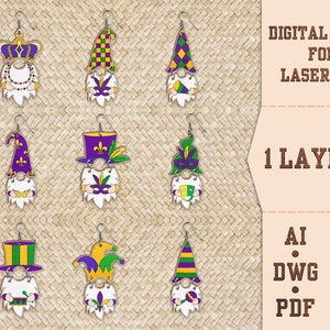 purple mardi gras earrings