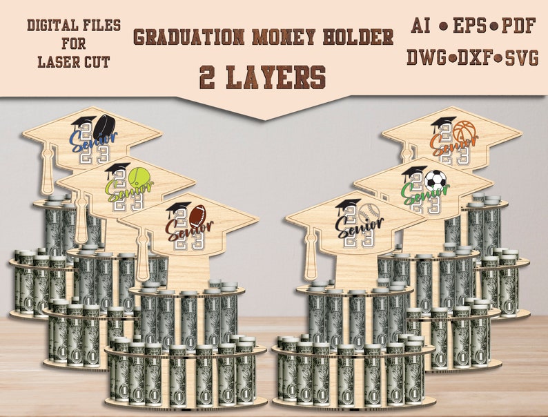 Graduation Gift Money Holder SVG Bundle Tiered Graduation Etsy