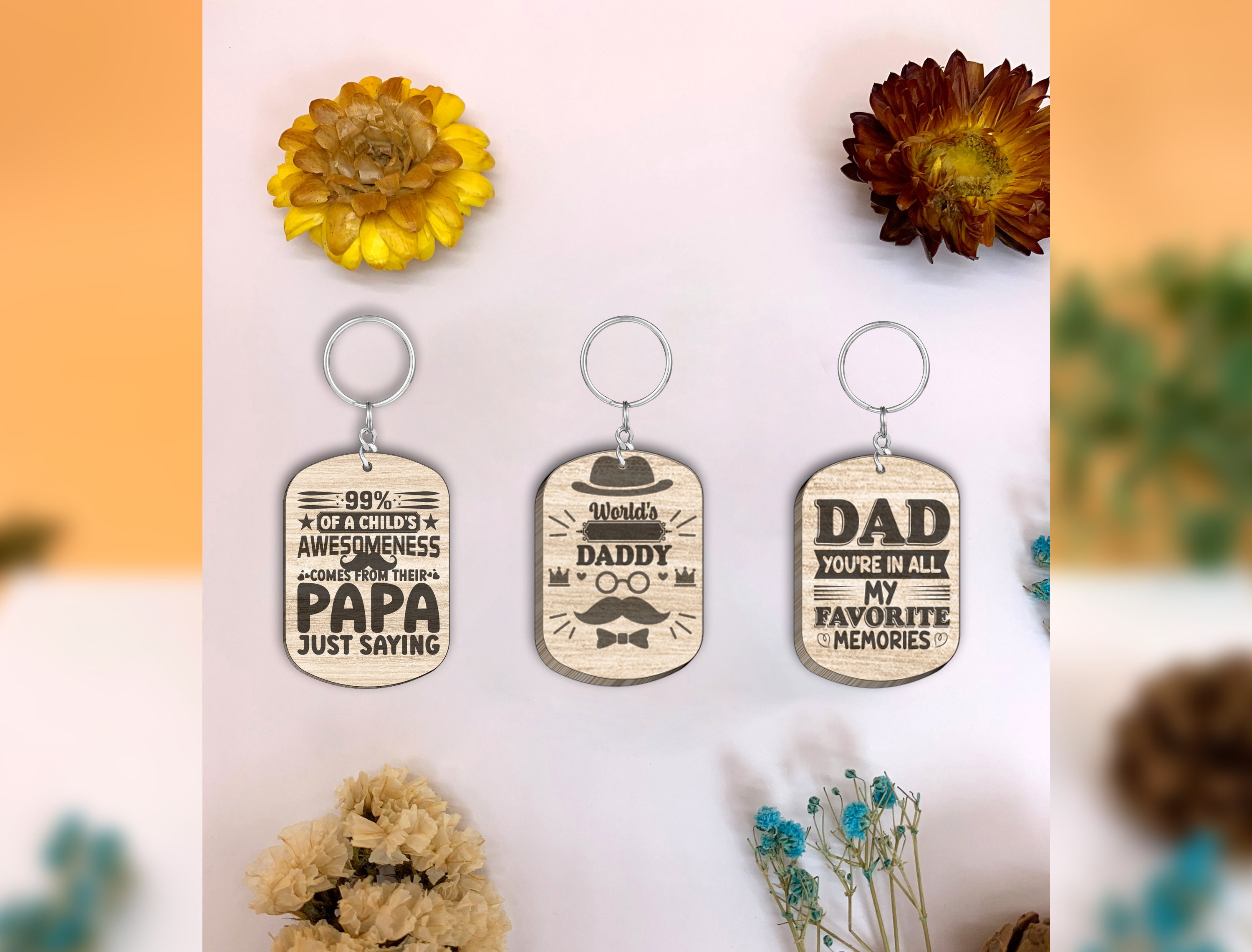 Bundle 20 Fathers Day Keychain Bundle SVG Dad Keychain SVG Etsy