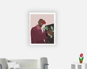 2Pac poster, digital, Tupac poster, Rap, Rap art print, cartoon, Rapper poster, Rapper art, rapper, Hip hop poster, 2pac print love gift