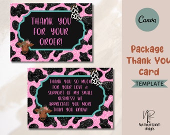 Western Cow Order Thank You Card, Business Thank You,Small Business Thank You Template, Thanks For Your Purchase Card, Package Insert Card