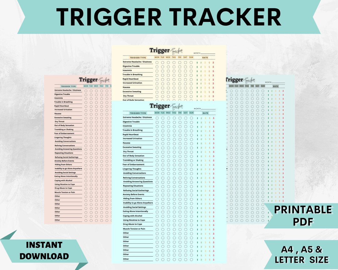 Mental Health Tracker Journal: Anxiety, Mood, & Trigger Tracker ...