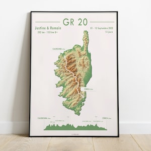 Affiche GR20 Corse, GR 20 Personnalisable
