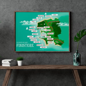Surf Map Finistère, Carte Surf Bretagne, Surf Finistère
