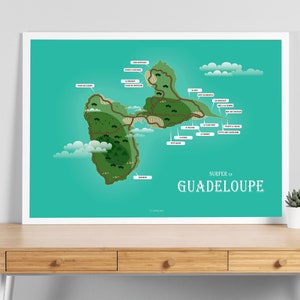 Surf Map Guadeloupe, Carte de Surf, Surfing Map