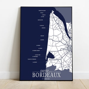 SurfMap Gironde, Gift Surfer bordeaux, Surfposter