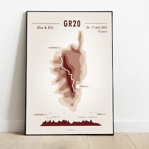 Affiche GR20 Corse, GR 20 Personnalisable