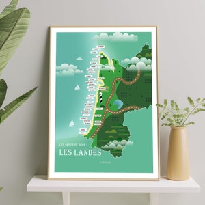 Surf Map Landes, Carte Surf Landes, Surfing Map France