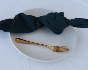 Full Black Cotton Cloth Napkins: Reusable Rustic Wedding Napkin