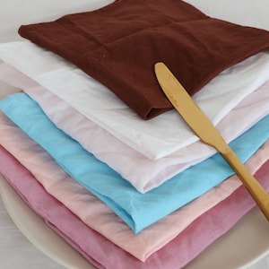 200 Pack Cotton Napkin Various Colored Napkins, Stone washed cloth napkins, Natural Napkins Wedding Cotton Napkins washed Napkin