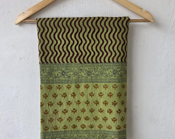 Hand Block Print Organic Cotton Sarong: Beach Wrap Cover-Up