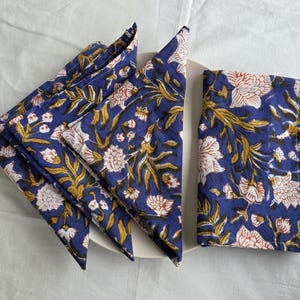 100% Cotton Blue Napkins eco friendly Reusable Napkins Cotton Wedding Party Home Decor Gift for Her Napkin Dinner Napkins Cloth Napkin