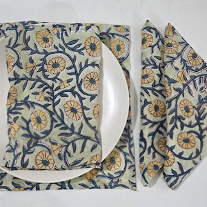 100% Cotton Blue Green Napkins eco friendly Reusable Napkins Napkin Wedding Party Home Decor Gift for Her Napkin Dinner Napkins Cloth Napkin