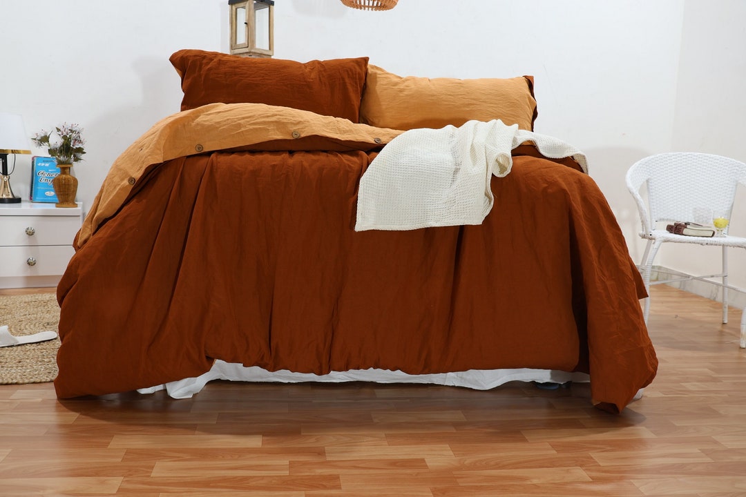 Cinnamon & Sandalwood Linen Duvet Custom Size Duvet Comforter Etsy