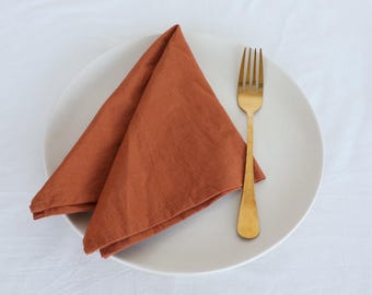 Handmade Rusty Cotton Napkins: Cotton Dinner Party Napkins, Soft Fabric, Wedding Table Decor, Home-Wedding Gift