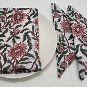 Hand Block Printed Cotton Napkins: Boho Table Decor, Eco-Friendly
