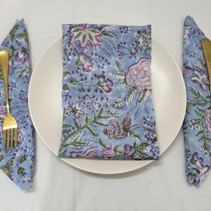 Hand Block Printed Cotton Napkins (Set of 100) - Eco Friendly Dining