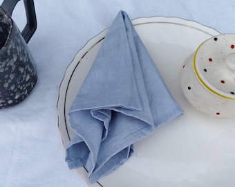 250 piece Dusty Blue Cotton napkins, Kitchen Napkin, Soft Washable Wedding Napkins, Cotton Napkins, Stonewashed Wedding Napkin