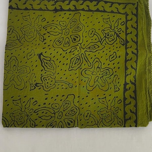 Handmade Cotton Bandana Scarf: Block Print Floral Design
