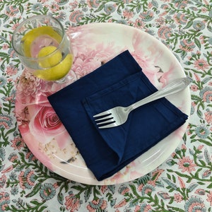 100 Pack Dark blue dinner napkins wedding cloth napkins reusable wedding table hand dyed cloth napkins farmhouse party event table setting