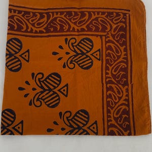 Handmade Indian Block Print Cotton Bandana: Bohemian Neck Scarf