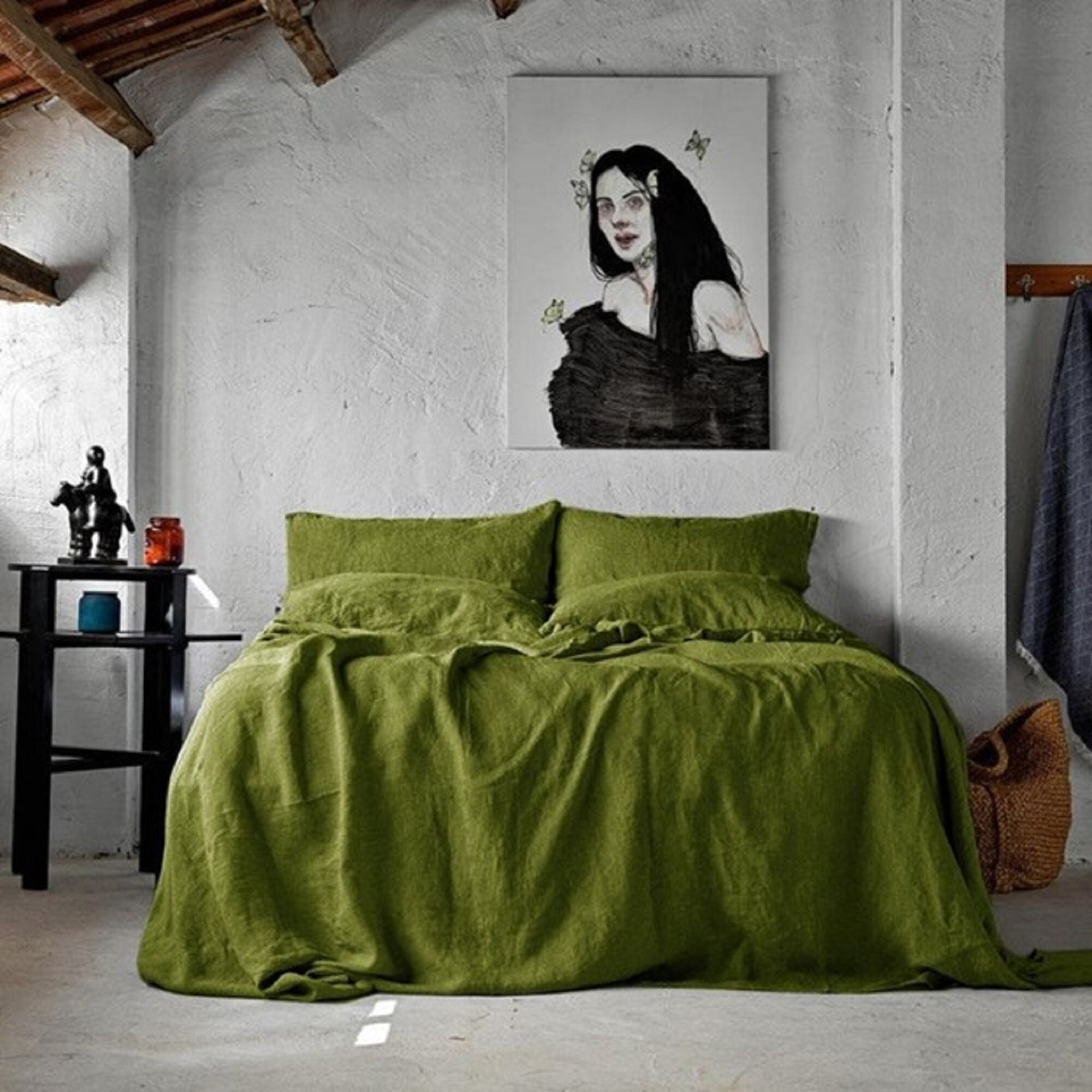 green and yellow duvet covers