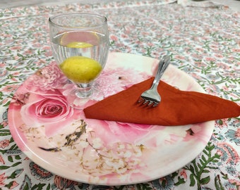 Rust Cotton Napkins - Set of 100 - Stonewashed Organic Fabric