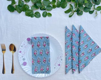 100% Baumwolle Boho Mix und Match Block Print Tuch Esstisch Wiederverwendbare Servietten Umweltfreundliche wiederverwendbare Stoffservietten