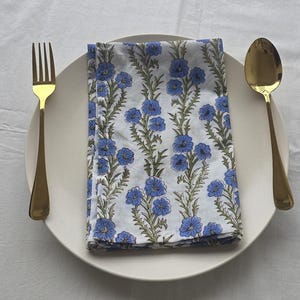 100% Cotton Blue Napkins eco friendly Reusable Napkins Wedding Party Home Decor Gift for Her Napkin Dinner Napkins Cloth Napkin