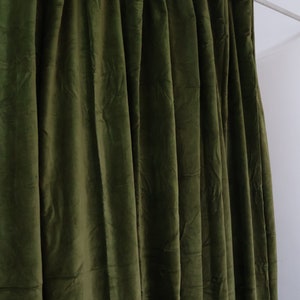 Dark moss green Velvet Curtain , Extra Long Living Room & Bedroom Curtains, Custom Made Velvet Drapery, Luxury Velvet Curtain