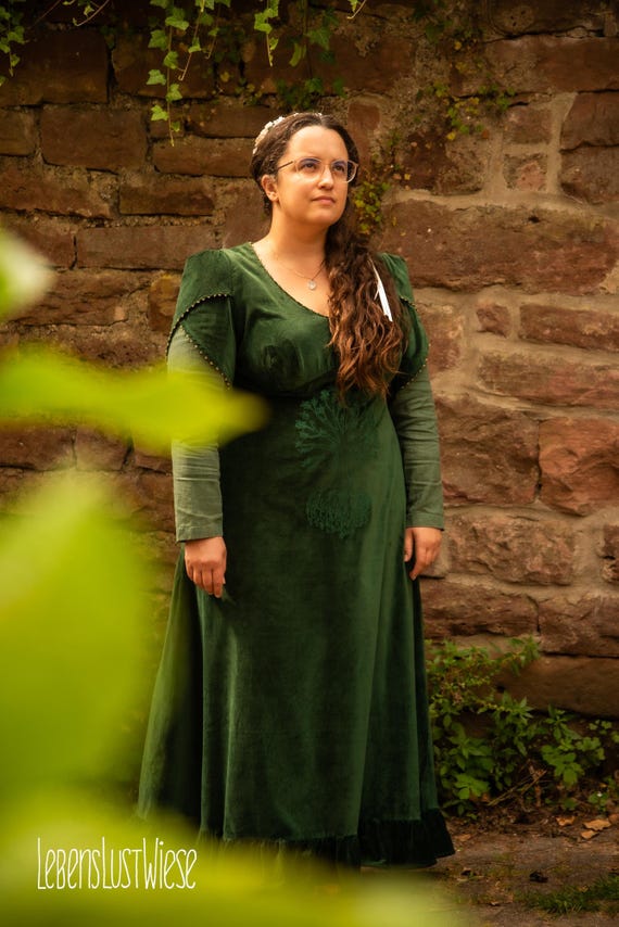 Robe midi en velours, robe d'hiver, broderie personnalisable avec