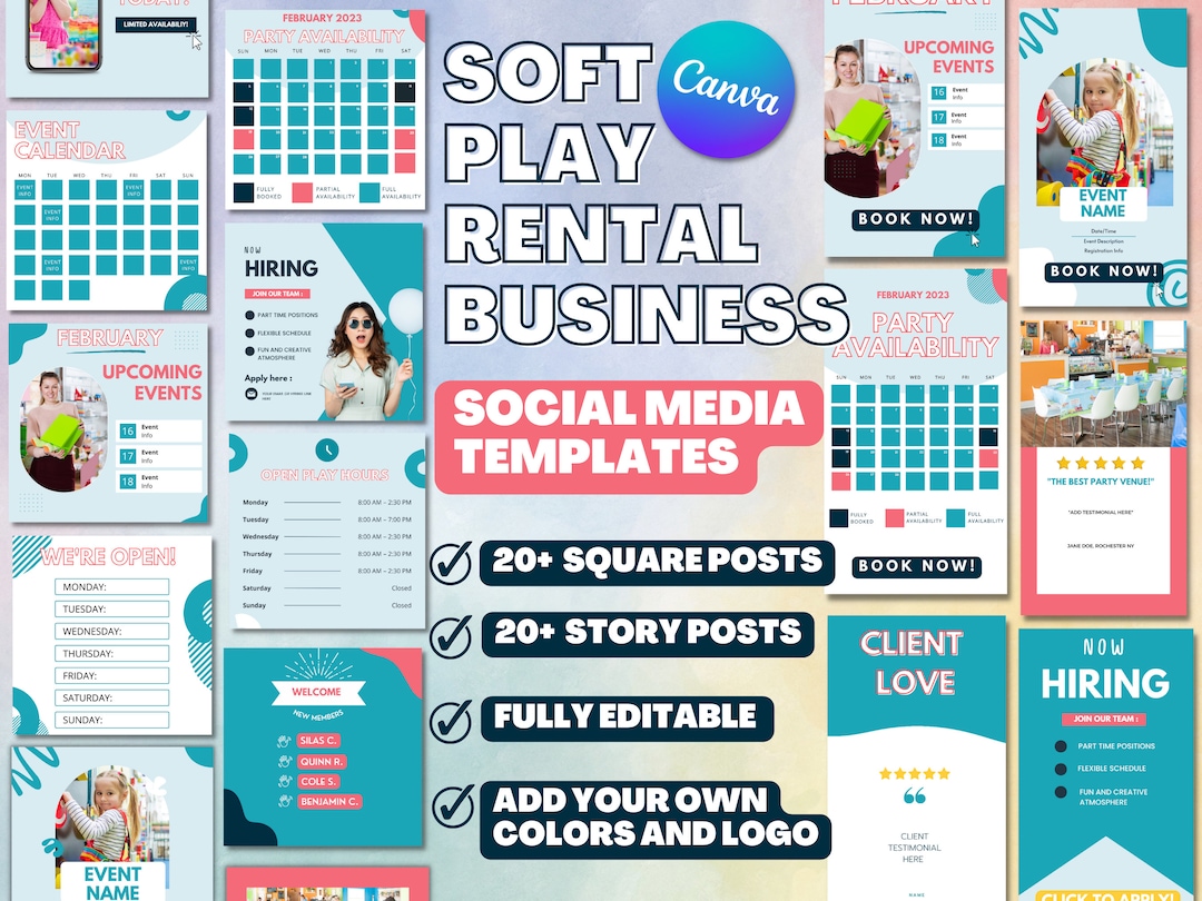 Playing Video Rent In Soft Play Rental Business Social Media Templates (post AND Story) - Etsy