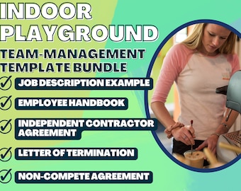 Play Cafe Employee Handbook Template Bundle (Canva Editable)
