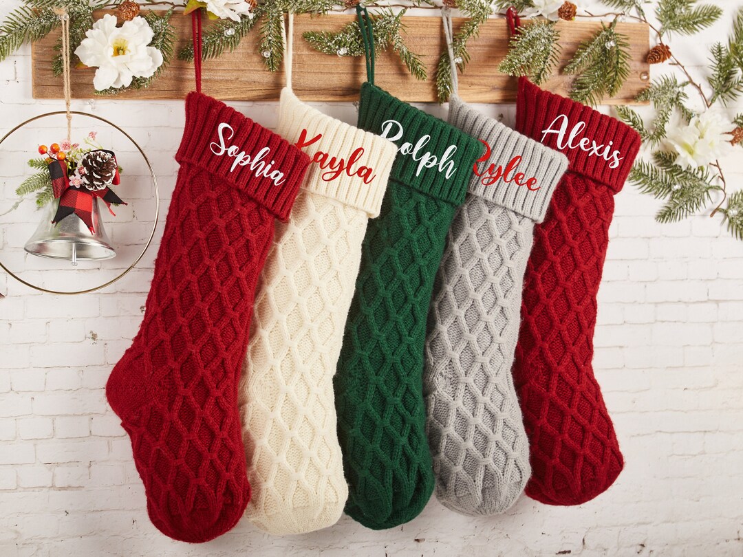 Personalized Christmas Stockingsembroidered Christmas Etsy Canada