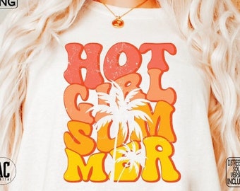 Hot Girl Summer Groovy Png, Hot Girl Summer Svg, Vacation Sublimation Design Png, Palm Tree Svg Cut File, Beach Mode Svg, Beach Please Svg